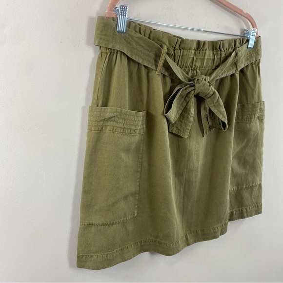 Faherty‎ Women's Arlie Olive Green Utility Mini Skirt Sz XL - Picture 3 of 15